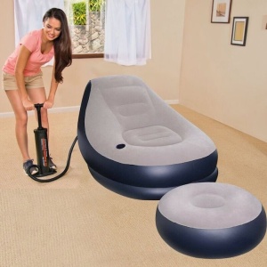 Fotoliu gonflabil cu suport pentru relaxarea picioarelor, ideal pentru interior sau exterior, balcoane, terase, usor de curatat - Img 3