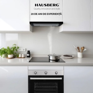 Hota incorporabila telescopica Hausberg HB-1285NG, putere de absorbtie 420 m3/h, 2 motoare, 60 cm, Negru - Img 5