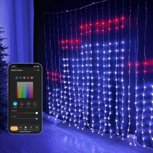 Instalatie Perdea 400 LED-uri cu Bila, 3m x 2m, Digitala, Smart Bluetooth Rgb+W Cu Cod QR aplicatie, Control animatii din telefon