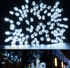 Instalatie Solara SL100W, Led cu 100 Leduri Alb Rece, 12m, Diferite Jocuri de Lumini - Img 8