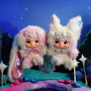 Jucarie plus, breloc pentru ghiozdan, geanta si chei, pufos si dragalas, model bunny/fox - Img 2