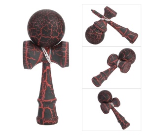Kendama Profesionala, din lemn, design artistic cu finisaj fulger, 18 cm