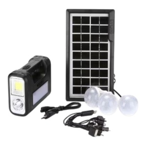 Kit sistem iluminare LED GDLite GD8017 cu 3 becuri si panou solar