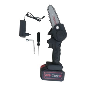 Mini Drujba Fierastrau, 6 inch, 1 lant, 1 lama, 1 acumulator 48V, complet echipata