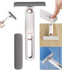 Mini Mop Portabil cu stoarcere automata, Burete de inalta calitate, Spalare umeda sau uscata, Potrivit pentru Geamuri, Blaturi, Bucatari, Bai - Img 6