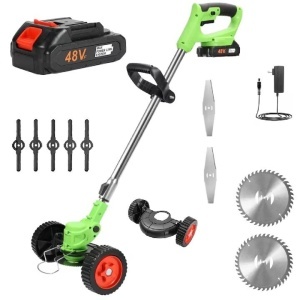Motocoasa cu roti, cu 2 Acumulator, Tija Extensibila, Ideala pentru Gospodarie