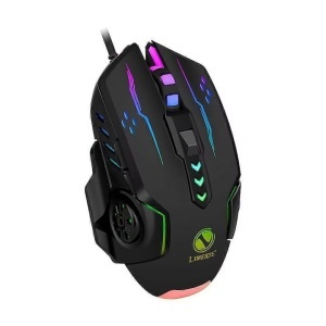 Mouse cablat V7, 6 butoane, iluminare LED colorata, negru, 12.7x7.7x4cm