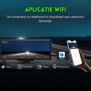 Navigatie Auto UNIVERSALA MARE 2 CAMERE, INCLUSE Display Touchscreen de 10.26 inch, compatibila cu Apple Carplay si Android Auto wireless, Oglindire ecran wireless, Camera trafic frontala + Camera marsarier inclusa, Aplicatie Wi-Fi, Bluetooth Audio, negru - Img 4