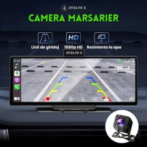 Navigatie Auto UNIVERSALA MARE 2 CAMERE, INCLUSE Display Touchscreen de 10.26 inch, compatibila cu Apple Carplay si Android Auto wireless, Oglindire ecran wireless, Camera trafic frontala + Camera marsarier inclusa, Aplicatie Wi-Fi, Bluetooth Audio, negru - Img 12