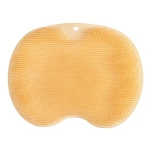 Perie din silicon e cu ventuze pentru exfoliere si curatare spate si picioare, portocaliu, 25x30 cm
