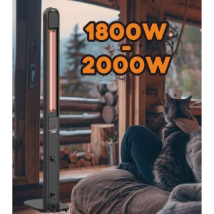 Radiator electric 2 in 1 Hausberg HB-8575, 1800-2000W, 2 niveluri incalzire, tub din fibra de carbon, protectie IP24, termostat mecanic, carcasa din aluminiu - Img 4