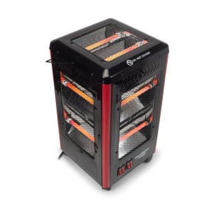 Radiator electric Hausberg HB-8802NG, 2200W, 5 niveluri de putere, incalzire in 5 directii, roti deplasare, maner pentru transport, protectie pentru rasturnare, Negru - Img 3