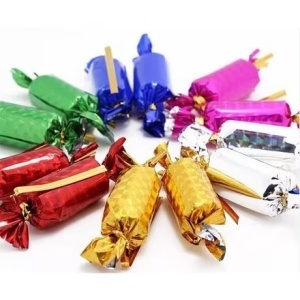 Set 10 globuri multicolore, pachet de ornamente de Crăciun în miniatură, sub formă de bomboane