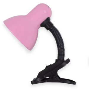 Set de 2 bucati Lampa cu clema , E27, Prindere masa, Roz - Img 2
