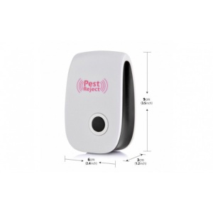 Set de 2 bucati Pest Reject Repeller, Aparat anti rozatoare si insecte, Dispozitiv Ultrasonic antidaunatori si anti PURICI - Img 3