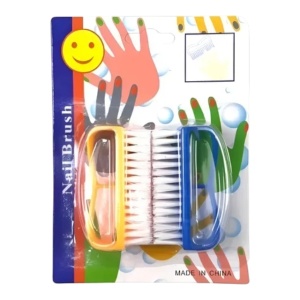Set de 2 perii de unghii, plastic, multicolor, usor de transportat - Img 2