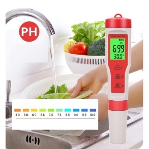 Tester profesional pentru calitatea apei 4 in 1, pH / EC / TDS / Temperatura, IP65, Ecran LCD, Alb/Rosu - Img 2