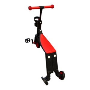 Trotinetă și bicicletă 3 în 1 pentru copii, Rosu , bicicletă de echilibru reglabilă pentru copii mici cu carcasă din plastic durabilă, pentru băieți și fete cu vârsta cuprinsă între 2 și 8 ani, 606TAN - Img 5