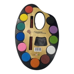 Acuarele 12 culori "artist", paleta medie cu pensula