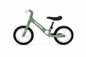 Bicicleta fara pedale pentru echilibru, verde cu alb, Bicicleta Echilibru Balance PAWSOON, 12 inch