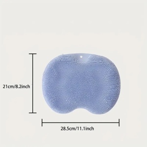 Covoras pentru baie sau dus, 2 in 1 din silicon pentru masaj, antiaderent, Albastru - Img 2