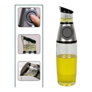 Dozator de ulei si otet, sticla si inox, recipient gradat, 500ml