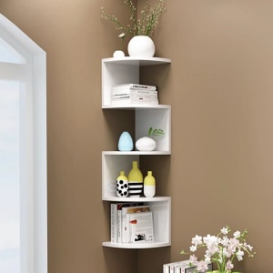 Etajera Cu 5 Rafturi Tip Coltar Pentru Living, Baie, Bucatarie, 22 x 22 x 86cm - Img 2