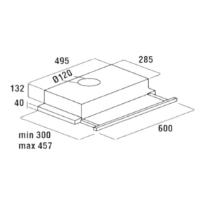 Hota incorporabila telescopica Hausberg HB-1285NG, putere de absorbtie 420 m3/h, 2 motoare, 60 cm, Negru - Img 6