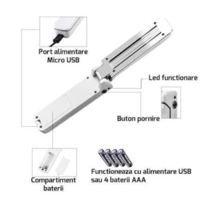 Lampa portabila bactericida UV-C, pliabila - Img 2