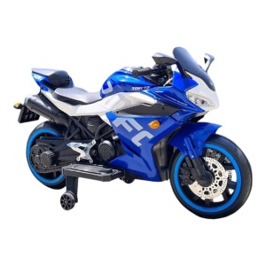 Motocicletă electrică pentru copii 1800BLU cu scaun din piele - Img 2