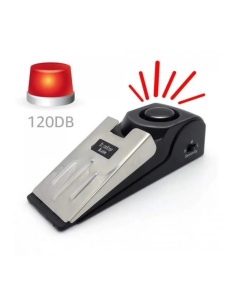 Opritor pentru usa cu alarma, 120db, cu baterii, cu 3 trepte de sensibilitate, antialunecare, buton on-off, 14x4.5x4 cm, negru