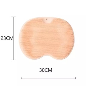 Perie din silicon e cu ventuze pentru exfoliere si curatare spate si picioare, portocaliu, 25x30 cm - Img 2
