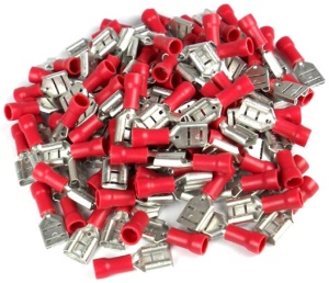 Set 100 conectori izolati mama 0.5-1.5mm2 4.8mm Rosu