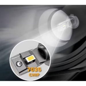Set 2 becuri auto LED H11 mini, 180W, 12V, fara polaritate, 6000K, cu ventilator - Img 2