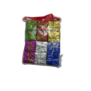 Set de 12 Ornamente Miniaturale Cadou Colorate din Folie, Design Laserat, Craciun, Multicolor - Img 4