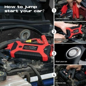 Starter auto 99800MAH, 12V, 4 USB, LED, compact, impermeabil - Img 3