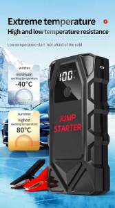 Starter auto cu LED 18000mAh -K01- cu compresor de aer portabil, pornire automată, încărcător de baterie pentru scule electrice de urgență - Img 3