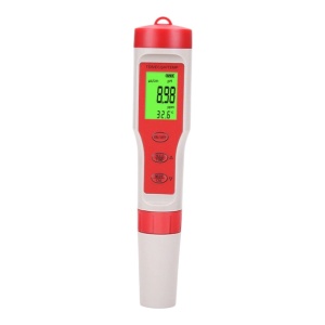 Tester profesional pentru calitatea apei 4 in 1, pH / EC / TDS / Temperatura, IP65, Ecran LCD, Alb/Rosu - Img 1