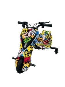Tricicleta Electrica Drift Pentru Copii 360, Motor 350w, Bluetooth, Viteza 15 km/h, galben