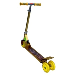 Trotineta Scooter Galben Auriu, cu 2 Roti pe Spate, pentru copii, Greutate maxima 50Kg - Img 3