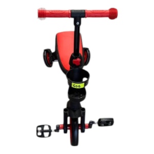 Trotinetă și bicicletă 3 în 1 pentru copii, Rosu , bicicletă de echilibru reglabilă pentru copii mici cu carcasă din plastic durabilă, pentru băieți și fete cu vârsta cuprinsă între 2 și 8 ani, 606TAN - Img 6