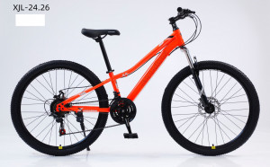 Bicicleta Caraiman 2023, Culoare Portocaliu , Cod XJL-24, 24 inch, 06800, Cadru Otel, Frane pe Disc, 21 Viteze Shimano - Img 2