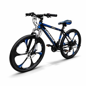 Bicicleta CARAIMAN 26T, 6 Spite, Albastru, 26 inch, Frane pe Disc, 21 Viteze - Img 2