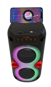 Boxa portabila HF-3222, cu Bluetooth, Wireless, 2 difuzoare de 8 cm RGB, Super Bass, Stick USB, Card, AUX, Radio FM - Img 3