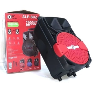 Boxă portabilă wireless Bluetooth ALP-802 cu difuzor Bluetooth mare,Negru complet