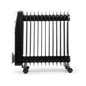 Calorifer electric Hausberg HB-8913NG, 2500 W, 13 elementi, 3 trepte de putere, Termostat reglabil, Protectie supra-incalzire, Protectie anti-rasturnare, Indicator luminos, Negru - Img 3