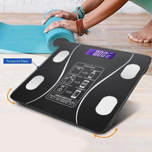 Cantar corporal cu ecran digital Iluminat, aplicatie smart, compatibil android/Ios, conectare bluetooth, termometru, 180 Kg Max - Img 3