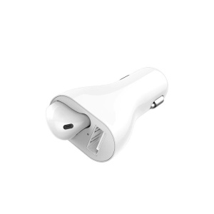 Casca bluetooth pentru urechea dreapta,suport cu incarcare auto, alb - Img 5