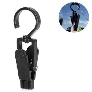 Clips cu carlig rotativ, plastic, negru, 10.5x4cm - Img 2