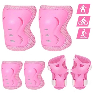 Echipament de protectie pentru copii – Cotiere, Genunchire, palmiere, Roz